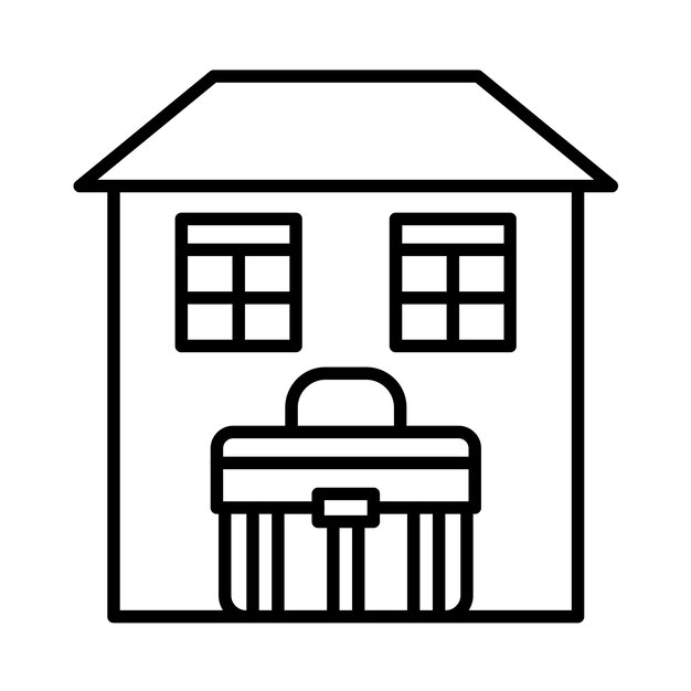 Ilustración de la línea de oficina en casa