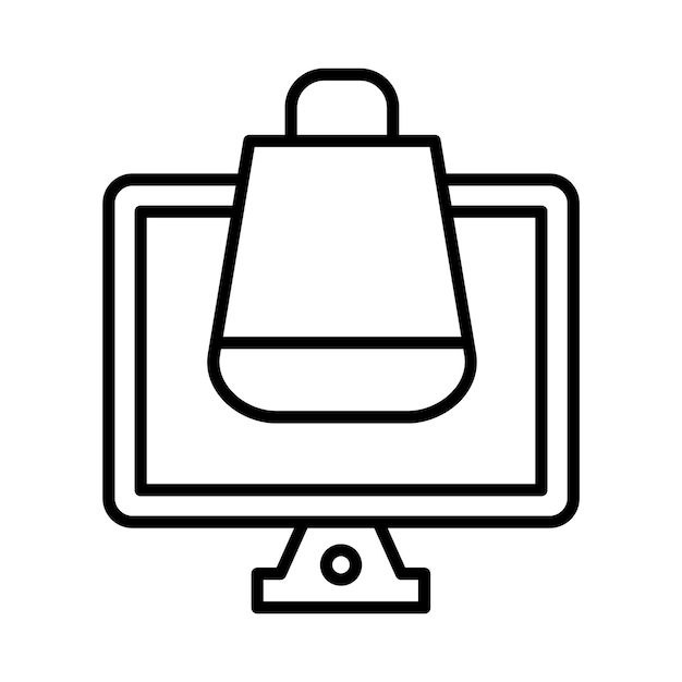 Ilustración de la línea de pantalla de ECommerce