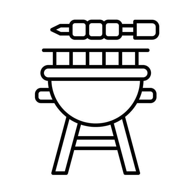 Ilustración de la línea de parrilla de barbacoa