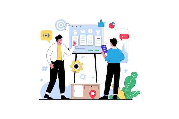 ilustración de línea plana de vector de arte de carácter de gestión empresarial