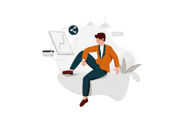ilustración de línea plana de vector de arte de carácter de gestión empresarial