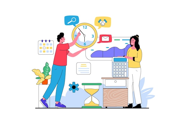 ilustración de línea plana de vector de arte de carácter de gestión empresarial