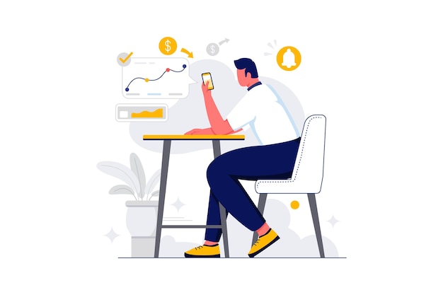 ilustración de línea plana de vector de arte de carácter de gestión empresarial