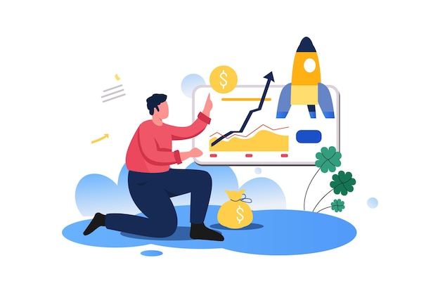 ilustración de línea plana de vector de arte de carácter de gestión empresarial