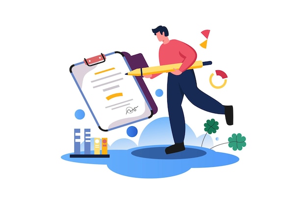 ilustración de línea plana de vector de arte de carácter de gestión empresarial