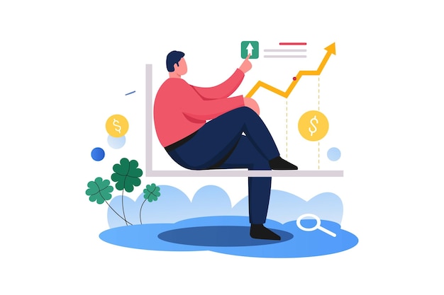 ilustración de línea plana de vector de arte de carácter de gestión empresarial