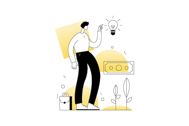 ilustración de línea plana de vector de arte de personaje