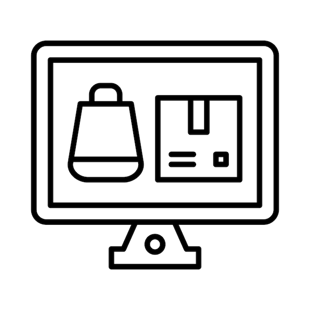 Ilustración de la línea de productos de comercio electrónico