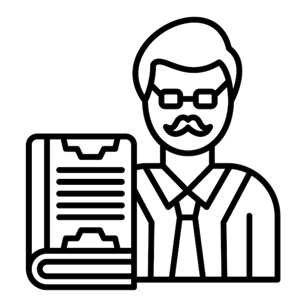 Ilustración de la línea del profesor masculino