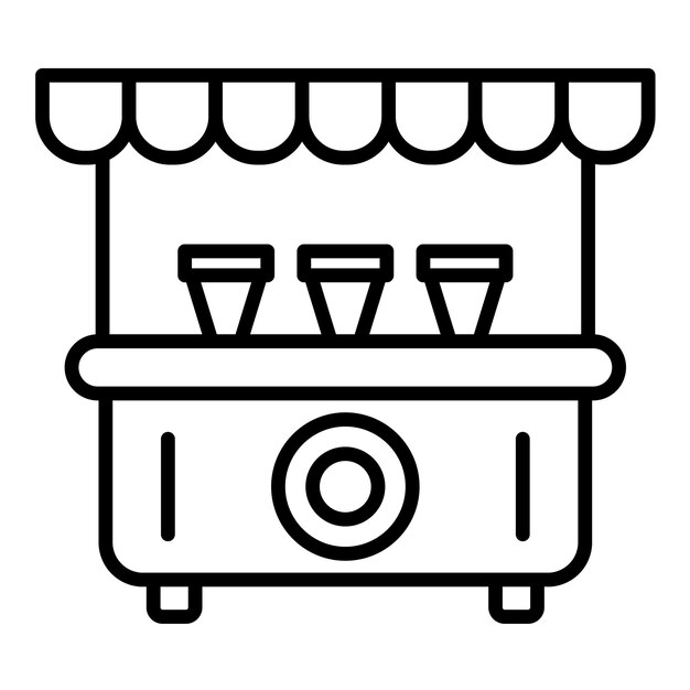 Ilustración de la línea de puestos de bebidas