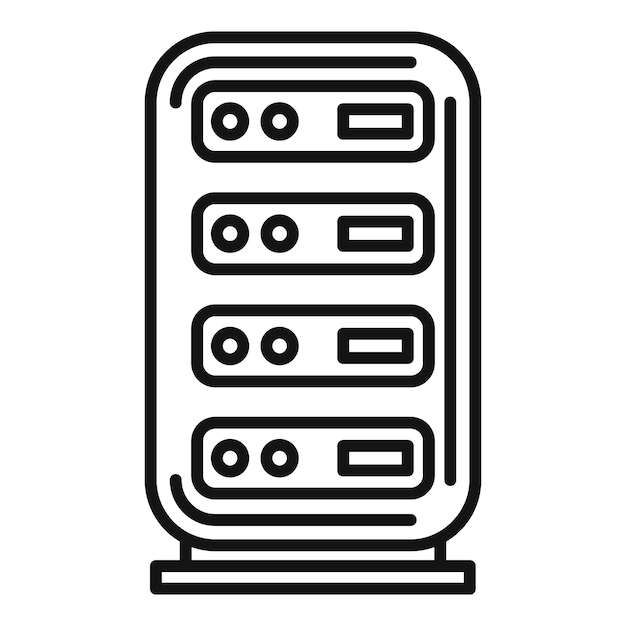 Ilustración en línea del rack del servidor