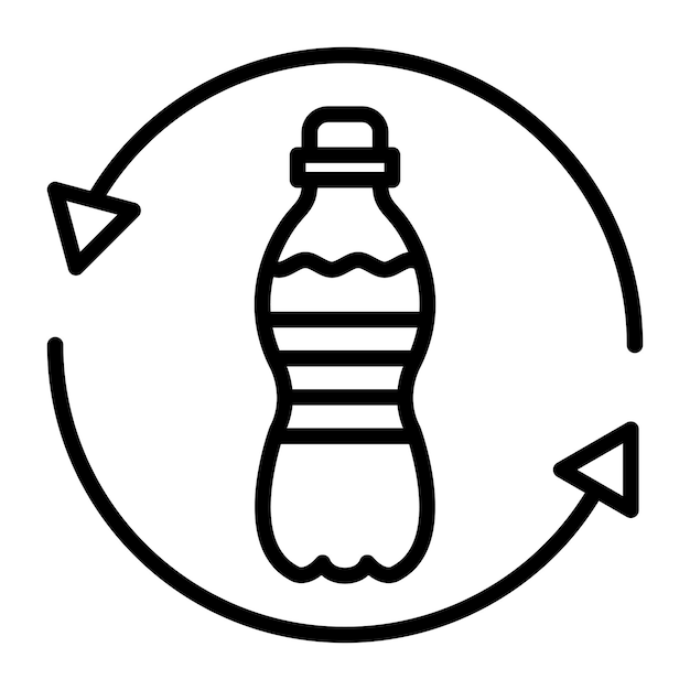 Ilustración de una línea de reciclaje de plástico