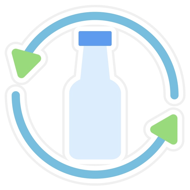 Ilustración de la línea de reciclaje de vidrio