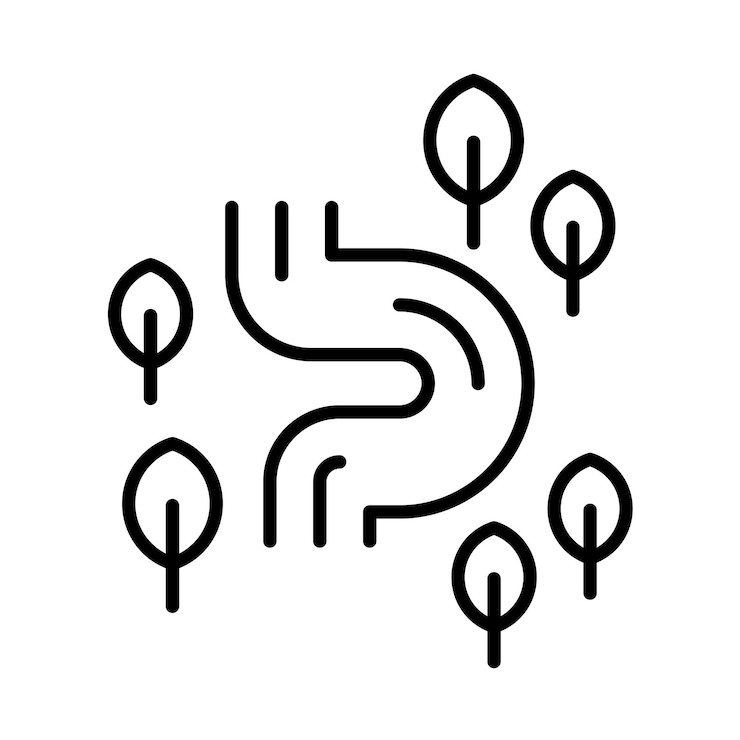 Vector ilustración de la línea del río