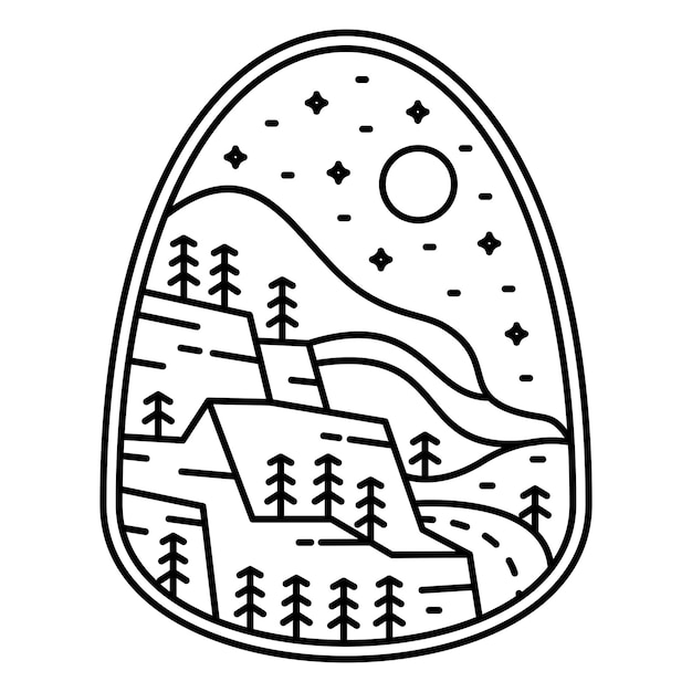 Ilustración de línea salvaje Monoline