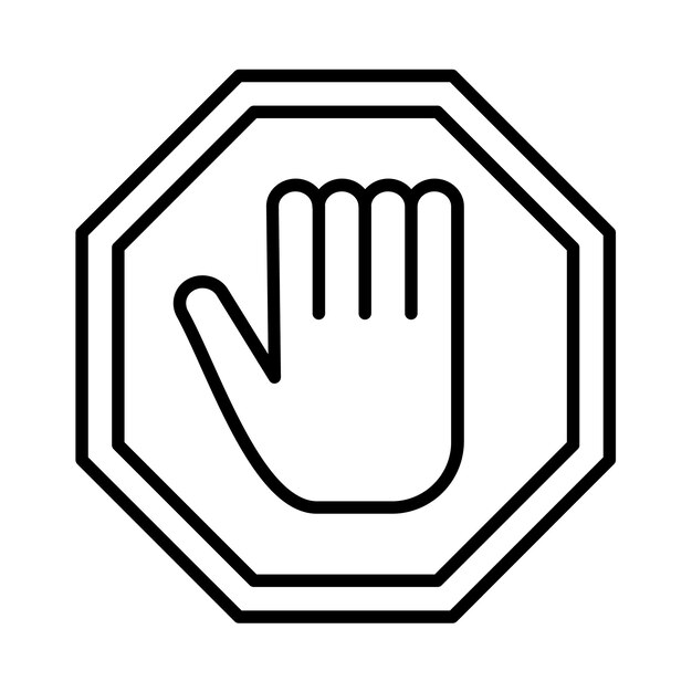 Ilustración de la línea de señal de Stop