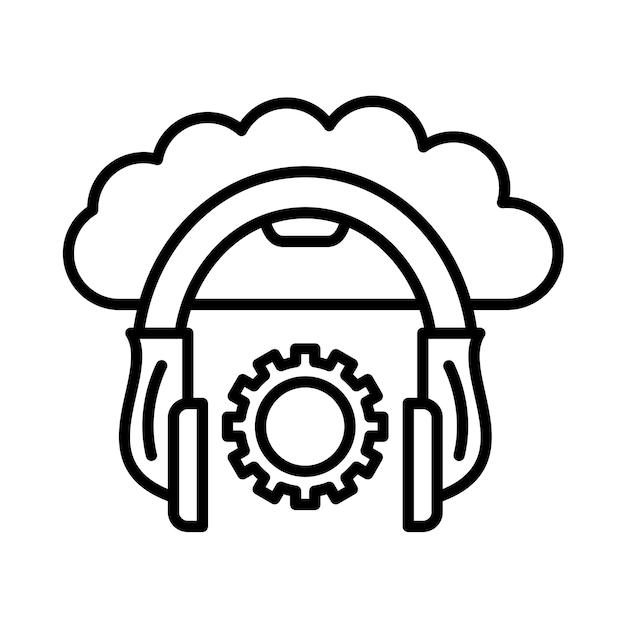 Ilustración de línea de servicio en la nube