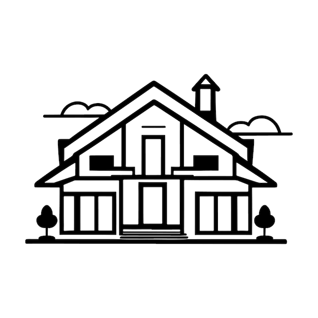 Ilustración de línea simple de la arquitectura del punto de referencia del edificio
