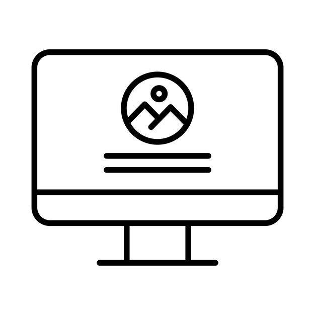Ilustración de línea de sitio web de computadora