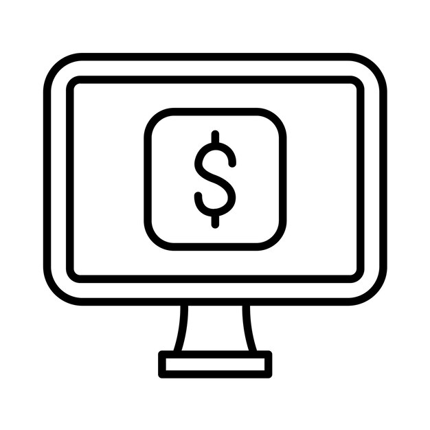 Ilustración de la línea de software de dinero
