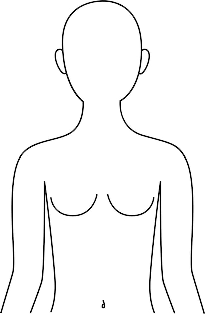 Ilustración de la línea superior del cuerpo de la mujer