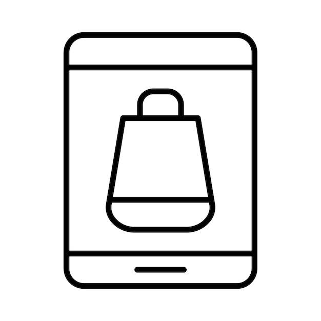 Ilustración de la línea de tabletas de comercio electrónico