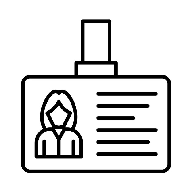 Ilustración de la línea de la tarjeta de identificación