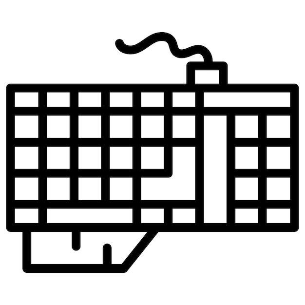 Ilustración de la línea del teclado de juego
