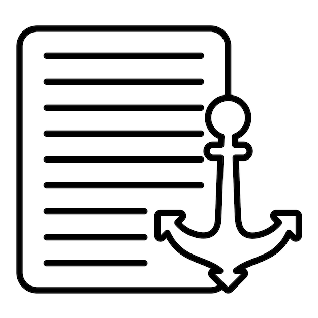 Ilustración de la línea de texto de anclaje