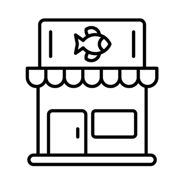 Ilustración de la línea de la tienda de artes de pesca
