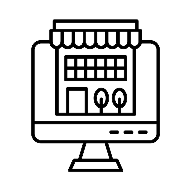 Ilustración de la línea de la tienda en línea