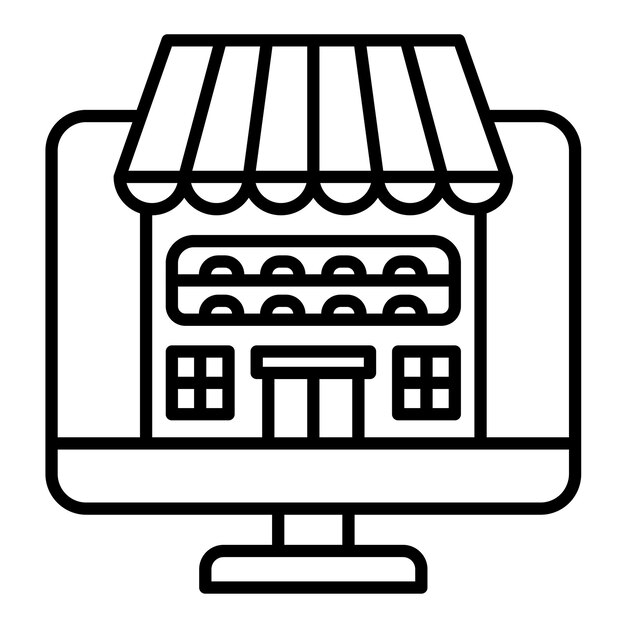 Ilustración de la línea de la tienda en línea