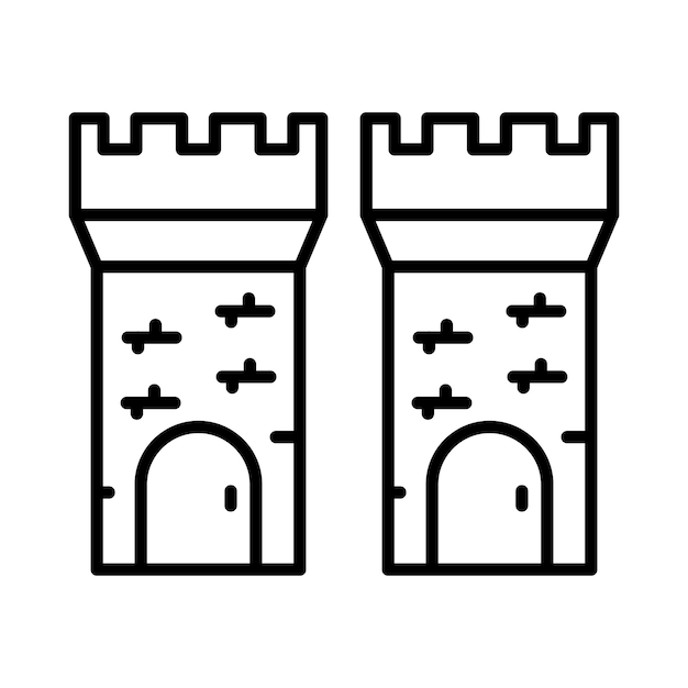 Ilustración de la línea de la torre del castillo