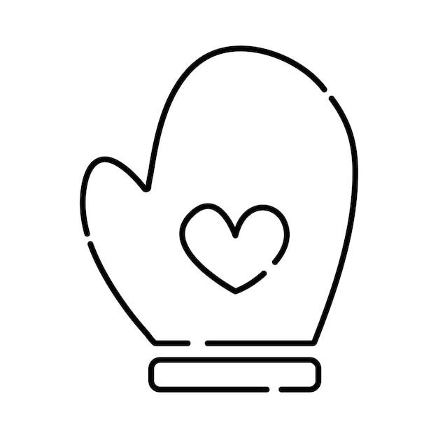 Ilustración de línea vectorial en blanco y negro para manoplas de cocina