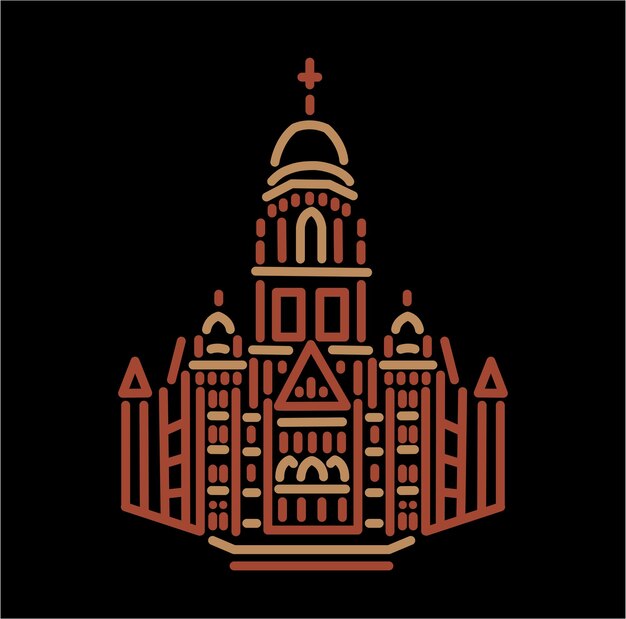 Ilustración de la línea vectorial del edificio BMC de Mumbai
