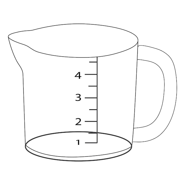 Ilustración de línea vectorial de una olla de medición