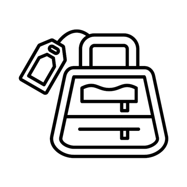 Ilustración de la línea de venta del bolso