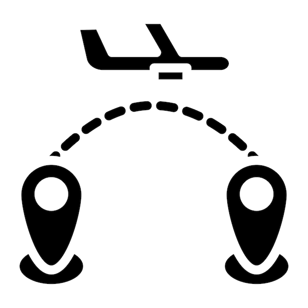 Ilustración de la línea de vuelo directo