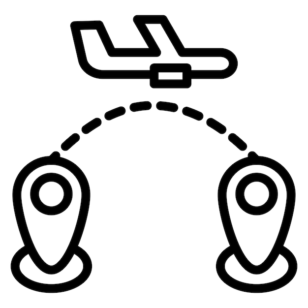 Ilustración de la línea de vuelo directo