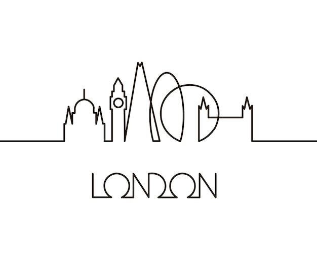 ilustración lineal de la ciudad de Londres