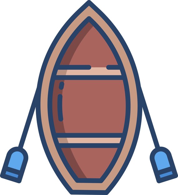 Ilustración lineal en color del barco