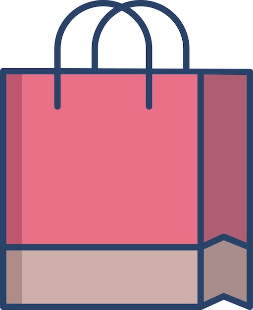 Ilustración lineal en color de la bolsa de compras