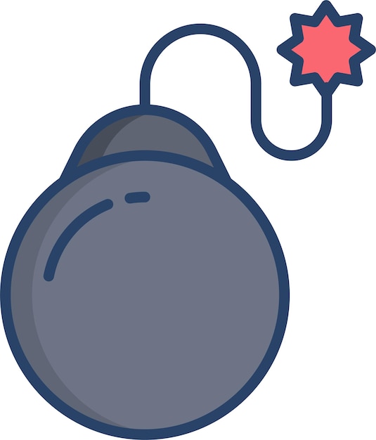Ilustración lineal en color de la bomba
