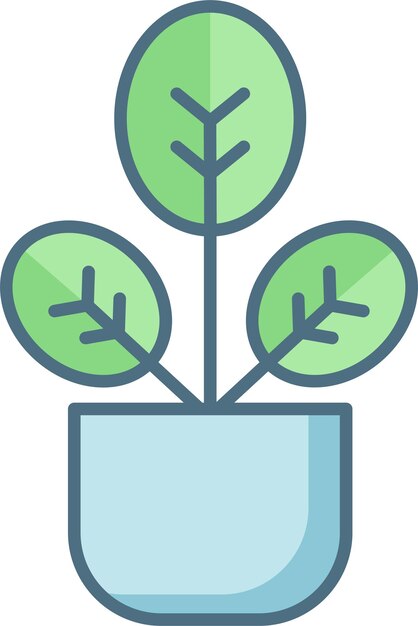 Ilustración lineal en color de las plantas