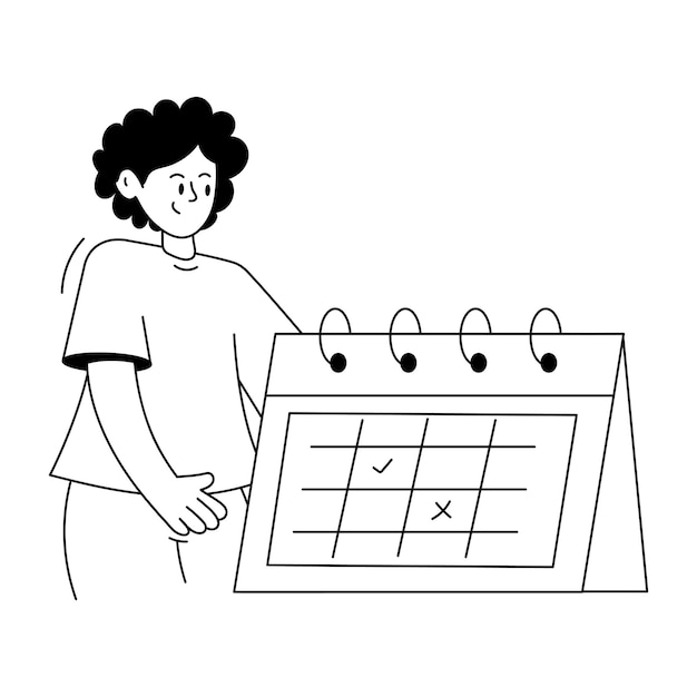 Ilustración lineal personalizable del horario comercial