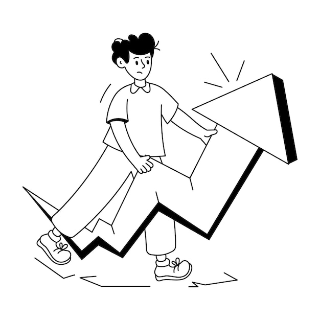Ilustración lineal premium de desarrollo personal.