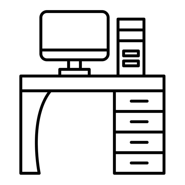 Ilustración lineal de la tabla por computadora
