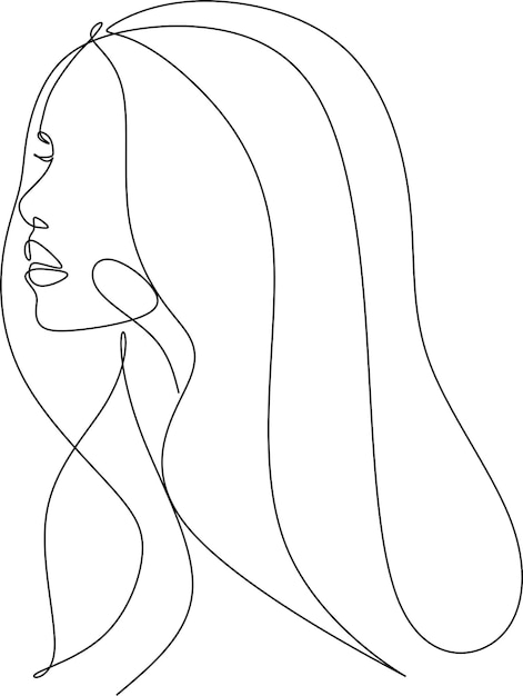 Ilustración de lineart de vector de cabeza de mujer