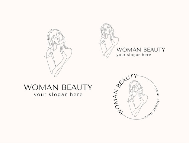 Ilustración de lineart vectorial de mujer Logotipo de belleza femenina elegante Logotipo minimalista de arte de línea de mujer Dibujo de estilo de una línea