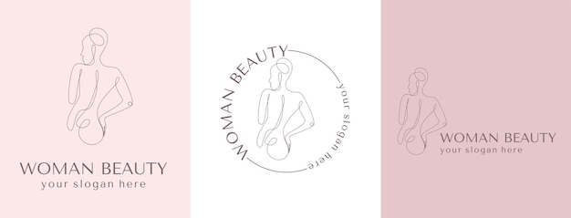 Ilustración de lineart vectorial de mujer Logotipo de belleza femenina elegante Logotipo minimalista de arte de línea de mujer Dibujo de estilo de una línea